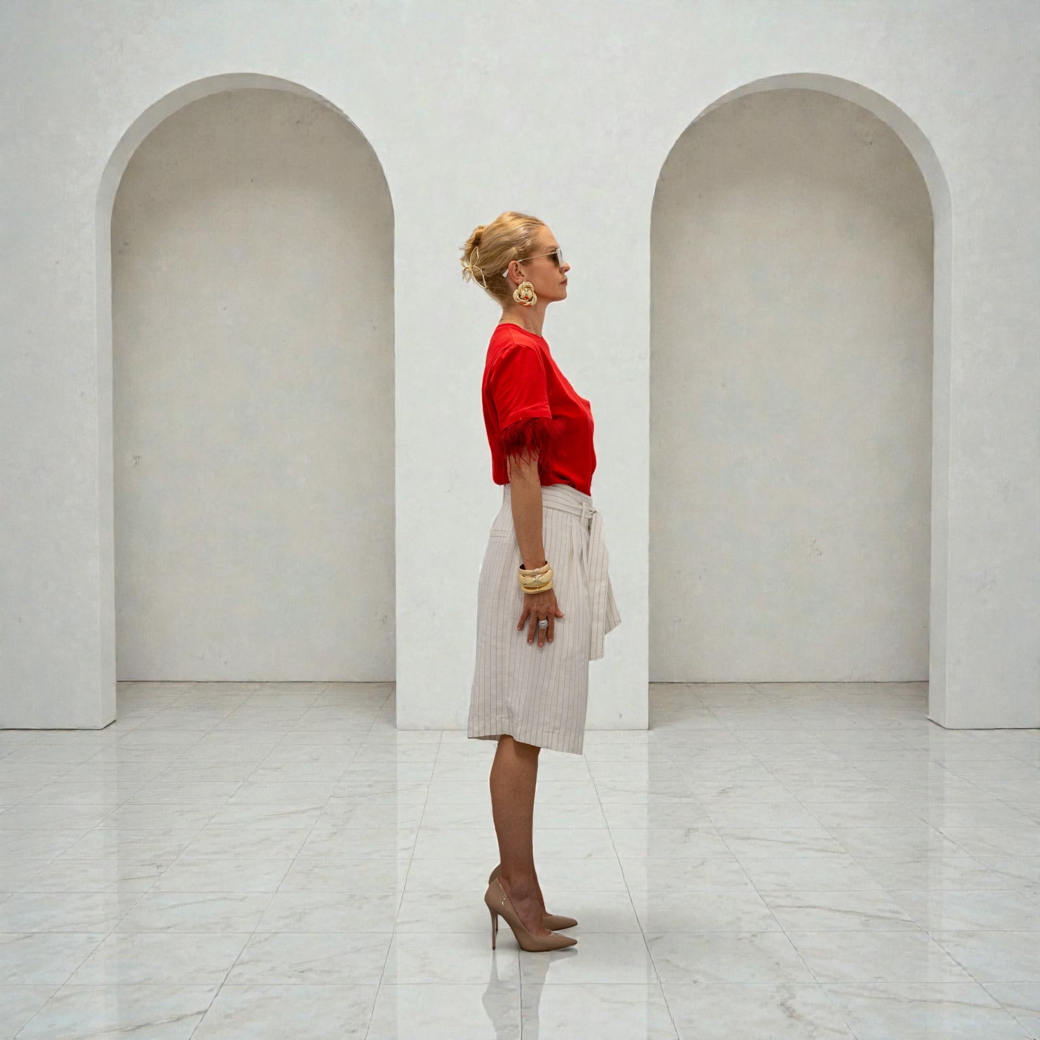 Paris Rouge Bermuda Short White