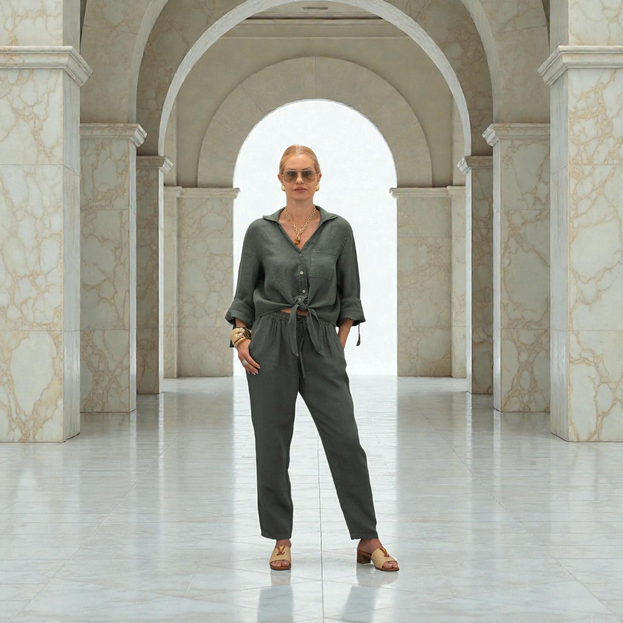 Olive Essence Linen