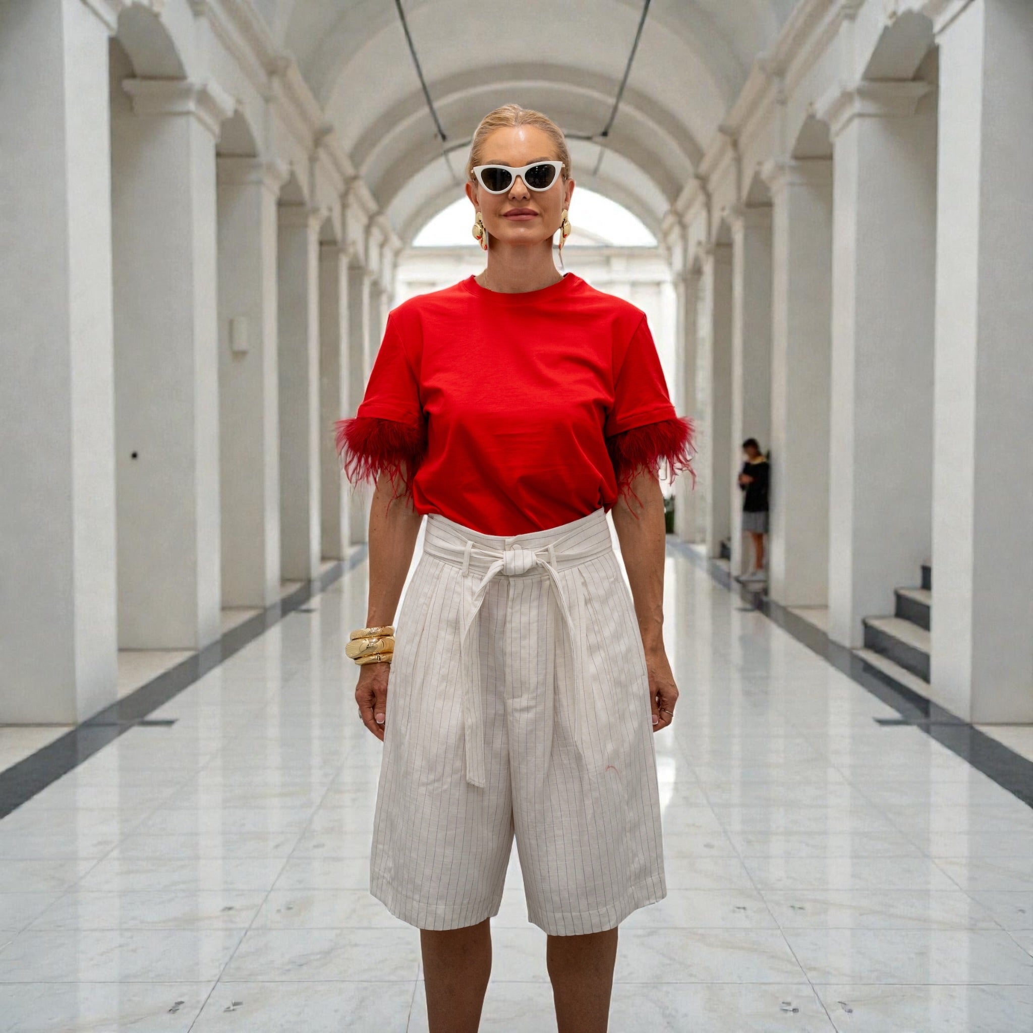 Paris Rouge Bermuda Short White