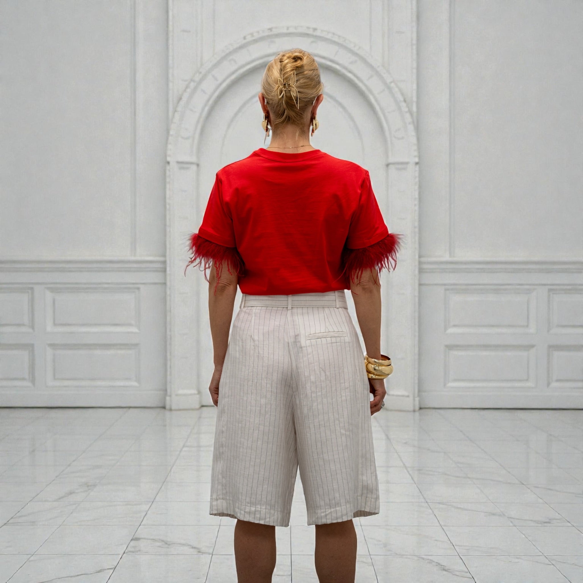 Paris Rouge Bermuda Short White